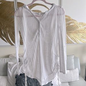 Sheer white half button down Billabong shirt/coverup